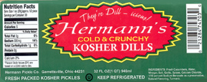 Hermann's Kosher Dill Label